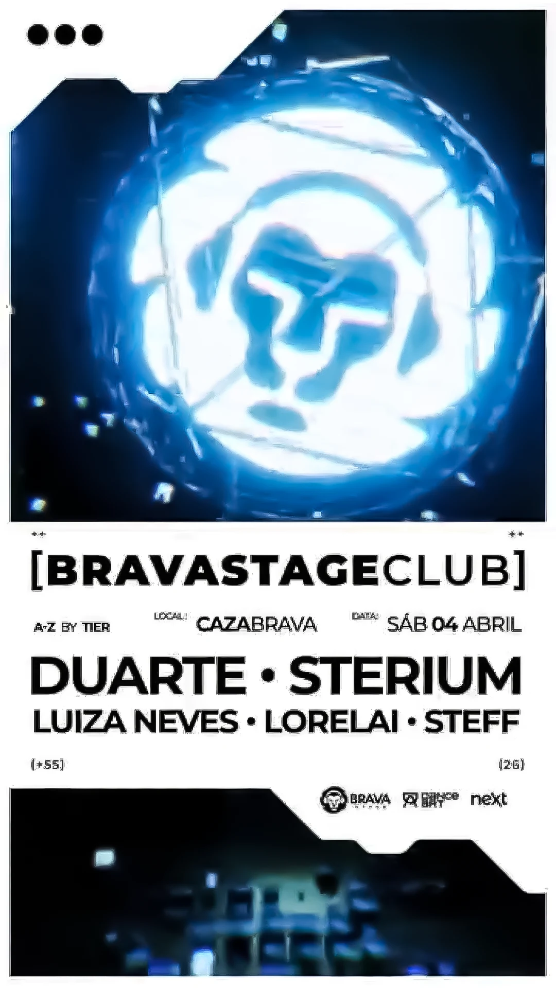 Flyer do Brava Stage Club com Sttef no line-up